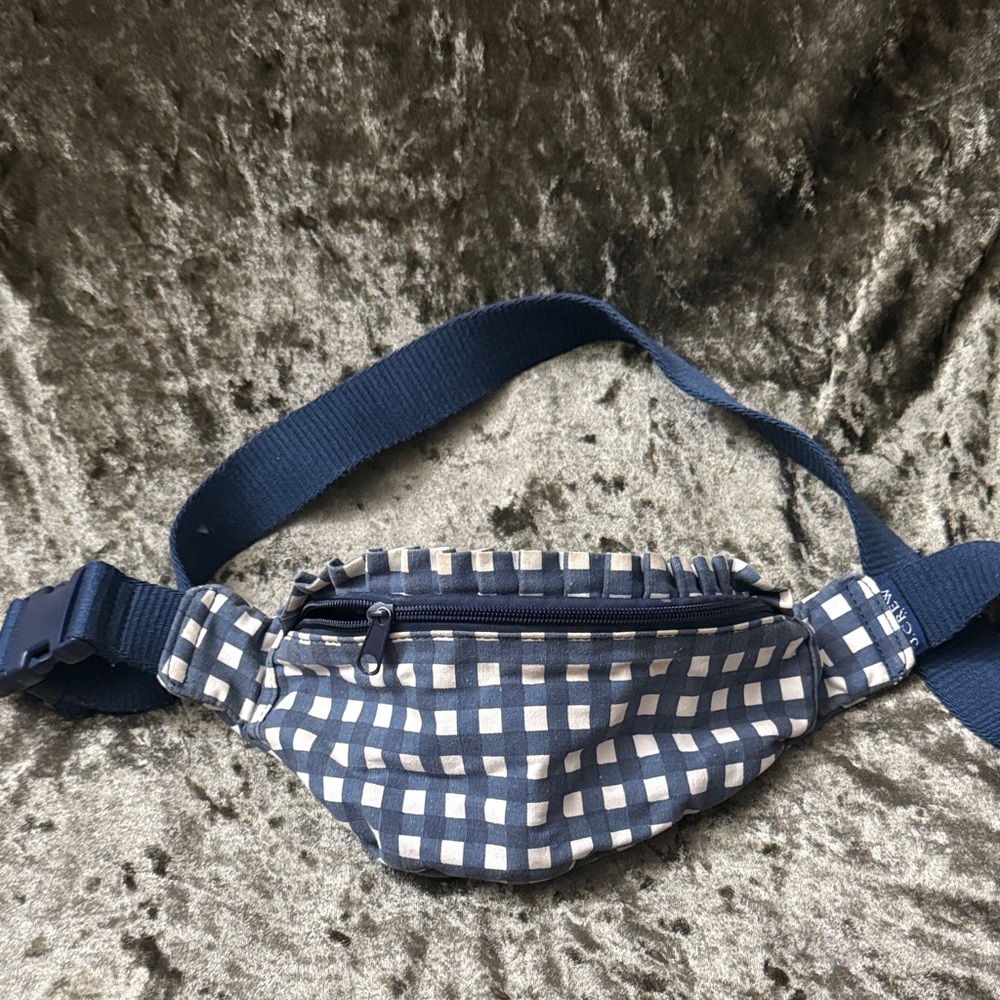JCrew Cotton Gingham zippered belt bag.